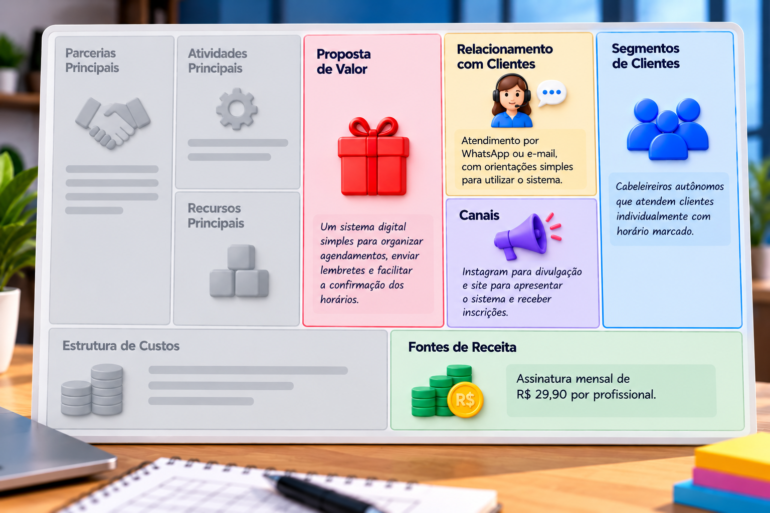 Como preencher o Business Model Canvas