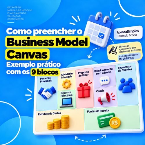 Como preencher o Business Model Canvas exemplo prático com os 9 blocos